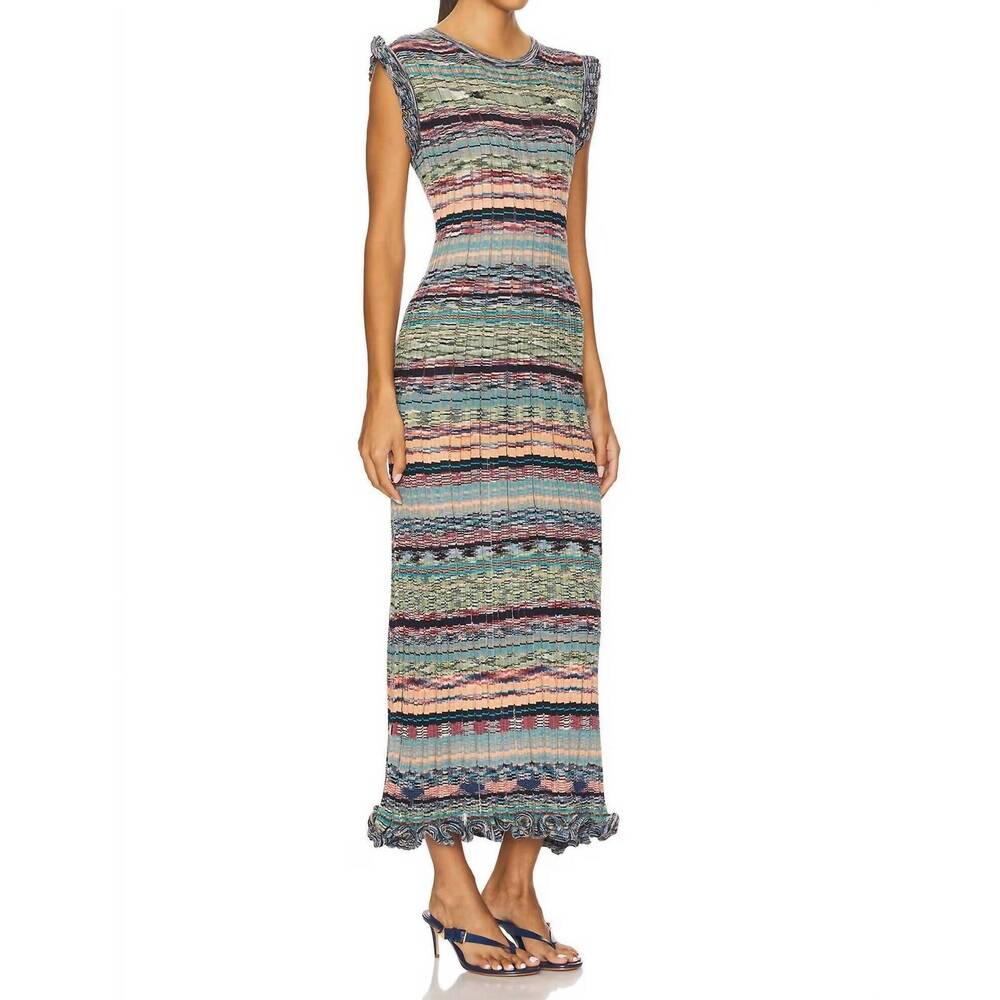 NEW ULLA JOHNSON ajak sleeveless knit midi dress in azurite - Picture 3 of 3